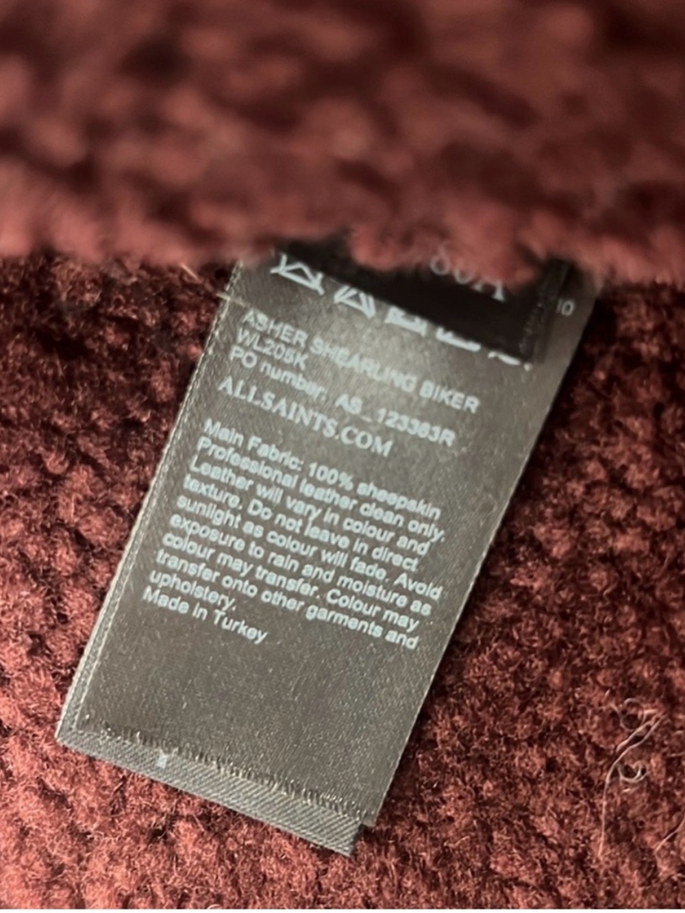 All Saints Brown Shearling-Trim Suede Jacket - Picture 7 of 7